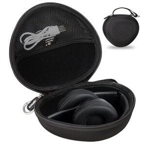 [미국배송] BEATS STUDIO PRO/BEATS SOLO 4 / SOLO3 STUDIO3 무선 온이어 헤드폰용 아프로카 블랙 헤드폰 케이스 - 휴대용 스토리지 헤드셋