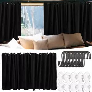 28인치 길이의 11피트 와이드 자동차 프라이버시 칸막이 커튼 Rv 창문 암막 음영과 수납 가방 및 10개의