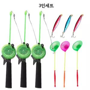 산천어축제 일체형얼음낚시대 3인세트 송어 빙어 채비