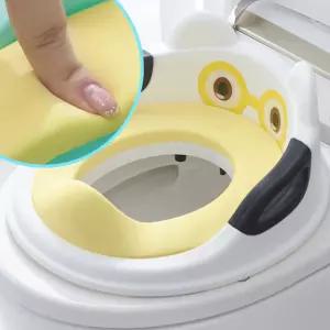 유아용 변기 커버 귀여운 작은 말랑한 푹신 PU시트 고정 배변훈련 대 손잡이형 달린 등받이높은 아기 쿠션