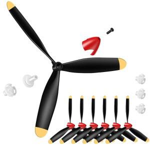 Outus 6 세트 예비 Rc 평면 프로펠러 3 P40 전투기 원격 제어 비행기 761 13 무선 조종 탄소 섬유 노즈 콘