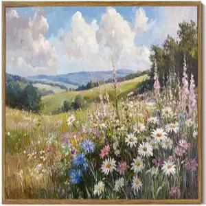 액자 캔버스 월 아트 프린트 야생화 유화 에스테틱 룸 장식 자연 시골 야생 풍경 포스터 욕실용 사진 침실