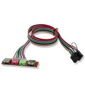 1피스 2 USB PC 컴퓨터 케이스 6.8/7.4/7.8cm 전면 패널 오디오 포트 입력 및 출력 근처 마이크 이어폰 케