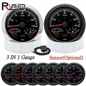 GPS 속도계, 3 in 1 속도 주행 거리계, 8000rpm 타코미터, 타코 게이지, 연료 레벨 계량기 센서, 자동차 보트용, 85mm