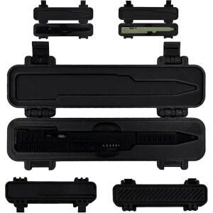 [포르르] 전술 슬라이드 액션 볼펜, 3d 프린팅 펜 edc - 보호 케이스가 포함된 필기 도구, 남성 및 문구류 애호가를 위한 독특한 책상 액세서리 선물(블랙)