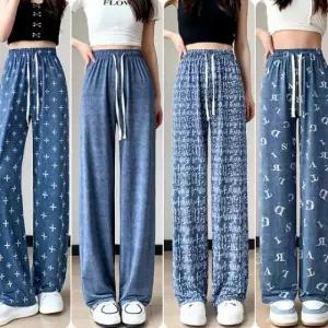 여성여름 여자여름 쿨팬츠 여성통 편한 찰랑 아 (WFK9YOV)