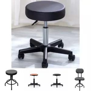 원형 간이 의자 보조 체어/바퀴달린/스툴/진료/회전/진찰/상담실/진료실/과학실/원형/환자용/병원용/조절