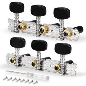 미스터 파워 클래식 기타 튜너 6현 튜닝 키, 도구 드라이버, 남성 기타리스트 뮤지션 음악 애호가를 위한 기타 액세서리(블랙 버튼)