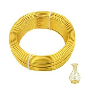 우이투아트 15 게이지 알루미늄 공예 와이어, 98.4피트 1.5mm 금 구부러짐 금속 와이어 공예용 주얼리 제작 꽃무늬 조각 아마추어