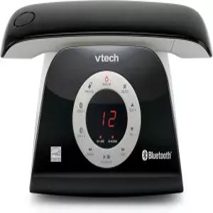 VTech VS122 DECT 6.0 레트로 디자인 무선 전화기(응답 시스템 스마트 콜 차단기 및 블루투스 연결 포함)