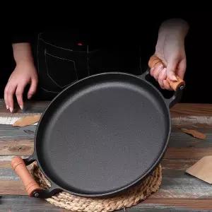 나무손잡이 평평한 철팬 가정용 후라이 논스틱 케이크