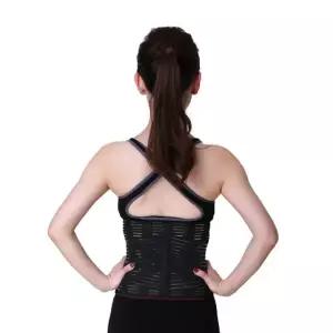 자세교정기 허리 복대 바른자세 갈비뼈 교정기 견인기 남성 블랙 M 23cm