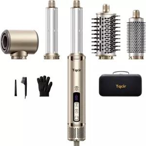 Tqcir 5-in-1 프로페셔널 헤어 드라이어 브러시 강력한 멀티 스타일러 자동 랩 컬링 열 손상 없이 빠른
