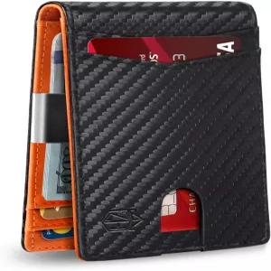 지탈리 머니 클립 남성용 지갑 슬림 바이폴드 10-12 카드 신분증 창이 있는 남성 가죽 얇은 미니멀리스트