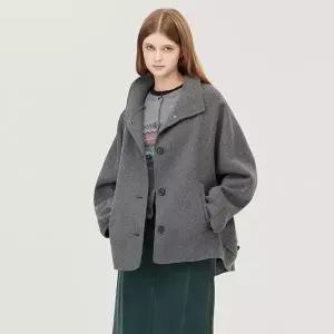 베네통 돌먼 후드 울 코트_BACT63561MG