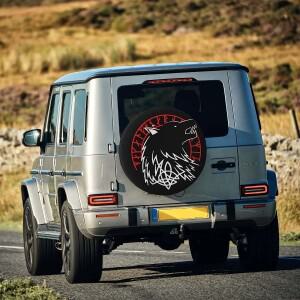 쿨바이킹 울프 스페어 타이어 커버   방수 휠 보호 트럭 SUV 블랙 Rv 캠핑에 호환