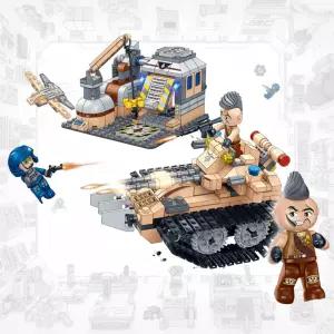 반바오 블록 무기공장 풀백모터 자동차 탱크 조립 만들기 블럭 402pcs BO6252