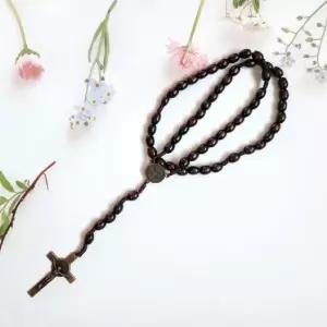천주교 우드 묵주 인기상품 묵주팔찌 진한갈색 기획전 매듭묵주 십자가