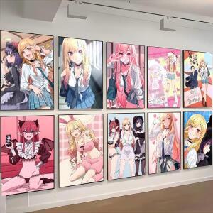 마린 키타가와 애니메이션 포스터 HD 아트 스티커 벽 방수 홈 거실 침실 미적 장식