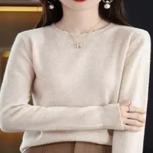 가을니트 넥라인 티셔츠 겨울니트 니트 여성상의 물결 여자상의 긴팔