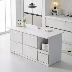 나무뜰 루넬 미드센츄리 E0 폭깊은 광파오븐 렌지 아일랜드 홈바 식탁 1600X750 MWF393C