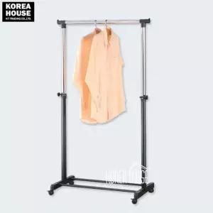 ( )이동식 1단 행거 고급형 블랙 옷걸이 옷장 수납 정리 보관