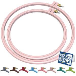 메이커 수잔 플라스틱 자수 후프, 초보자용 헬로 시리즈 크로스 스티치 펀치 니들 재봉용 프레임, 바느질, 프로젝트(소프트 핑크, 2개 세트)