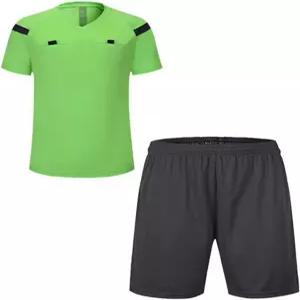 DRHOM 남자 축구 심판 셔츠 반팔 저지 농구 및 반바지 의류 세트 유니폼