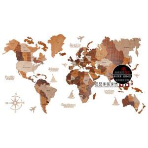 여행에 미 세계지도 우드 소형 벽 스티커 중형