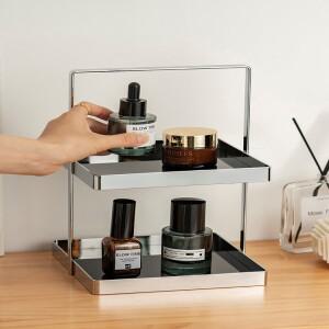 블랙 현관 정리 선반 커피잔 장식품 화장품 스킨케어 향수 보관 랙 다층 아크릴 디스플레이 스탠드