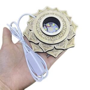 연꽃 타워 모양 LED 3D 야간 조명 나무 받침대 크리스탈 구체 스탠드 볼 베이스 홀더 홈 데코