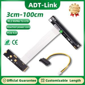 ADT-Link PCIE 4.0 x16 to M.2 NGFF NVMe STX 메인보드 그래픽 카드 확장 케이블 90도 회전형 16x 라이저