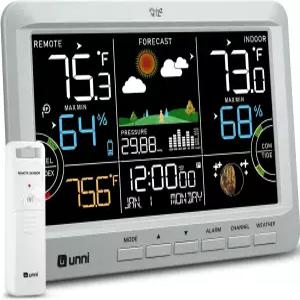 기상 관측소 실내 실외 온도계 무선 대형 일정 디스플레이가 있는 가정용 원자 시계 온도 습도 모니터 이슬