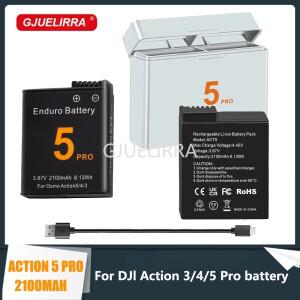 DJI호환 오즈모 액션 5 프로 4 카메라 배터리 2100mAh 및 2 슬롯 고속 충전기 3 액세서리용)