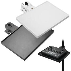 1개 사운드 카드 트레이 플라스틱 보관 랙 모바일 클립 포함 마이크 스탠드 라이브 삼각대 브래킷