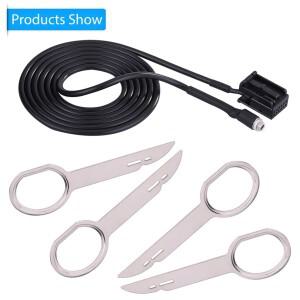 자동차 6000 CD 오디오 암 AUX 입력 어댑터 케이블 포드 호환 포커스 몬데오용 제거 도구 키 포함 1 개