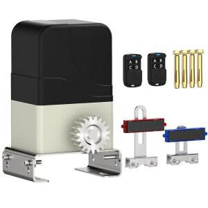 2개의 리모컨이 있는 Bl tezeit 자동 슬라이딩 게이트 오프너 900파운드, 완전한 하드웨어 키트가 진입로 펜스 롤링 게이트용 랙 구동 전기 슬라이드 모터(랙 포함 없음)