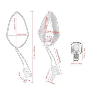 2PCS 360도 회전 범호환  바이크 오토바이 백미러 스쿠터 사이드 백 8mm 10mm Honda Nighthawk 250