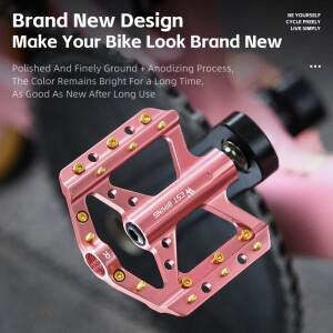 웨스트 바이킹 3 베어링 자전거 페달 CNC 알루미늄 합금 플랫 미끄럼 방지 산악 범호환  14mm 나사산