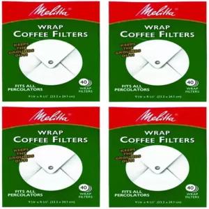 멜리타 627402 슈퍼 프리미엄 랩 어라운드 커피 필터 4팩 40개씩 포함