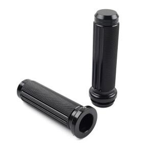 1인치 바이크 오토바이 핸들 그립 전자 스로틀 알루미늄 블랙 할리 투어링 트라이크 소프테일 모델호환  1