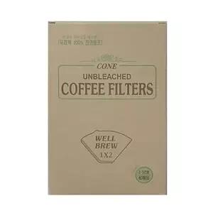 (CONE) 커피여과지 2~5인용 커피필터 무표백 천연펄프/40매 팩(5개입)