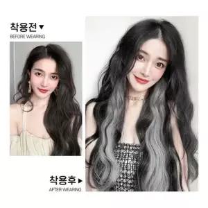 여자 롤링 포인트 컬러 헤어피스 붙임머리 부분 가발 WB1A1F7