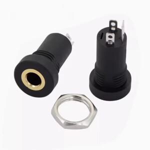 오디오 잭 소켓 PJ392A 3.5mm 3 극 4 스테레오 솔더 패널 마운트 너트 포함 골드 5 개
