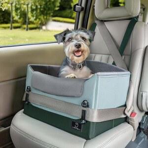 소형견을 위한 A4Pet 소형견 카시트 - 25세 미만 반려견 부스터 카시트, 버클이 있는 카시트용 휴대용 상자, 클립온 안전 목줄, 반려동물 여행용 , 대부분의 자동차에 맞습니다