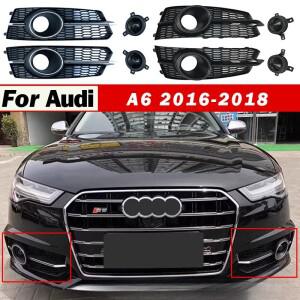 앞범퍼 그릴 자동차 부품 아우디 호환 A6 2016-2018 안개등 커버 장식 후드 수정 악세사리