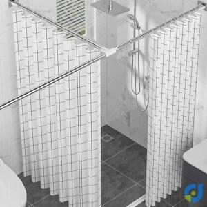 파티션 샤워부스 무타공 커튼봉 샤워커튼 방수 ㄱ 튼봉 폴딩 그레이 가림막 곧은