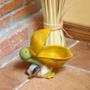 세라믹 개구리 소품 세트 디자인 생기도자기 도자기 빈티지 소녀 꽃수레 기도하는 명상 녹색