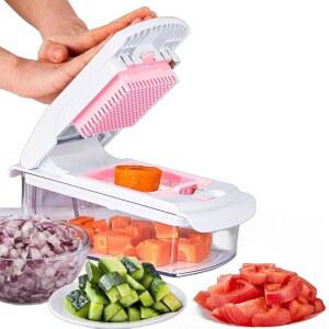 업소용 깍뚝썰기 채써는 기계 파절기 야채슬라이서 6mm 만능 채썰기 대용량 채소 강판