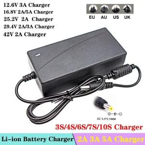 100-240V AC to DC 전원 어댑터 공급 충전기 EU 미국 영국 AU 플매트 카펫 러그 12V 16.8V 25.2V 29.4V 2A
